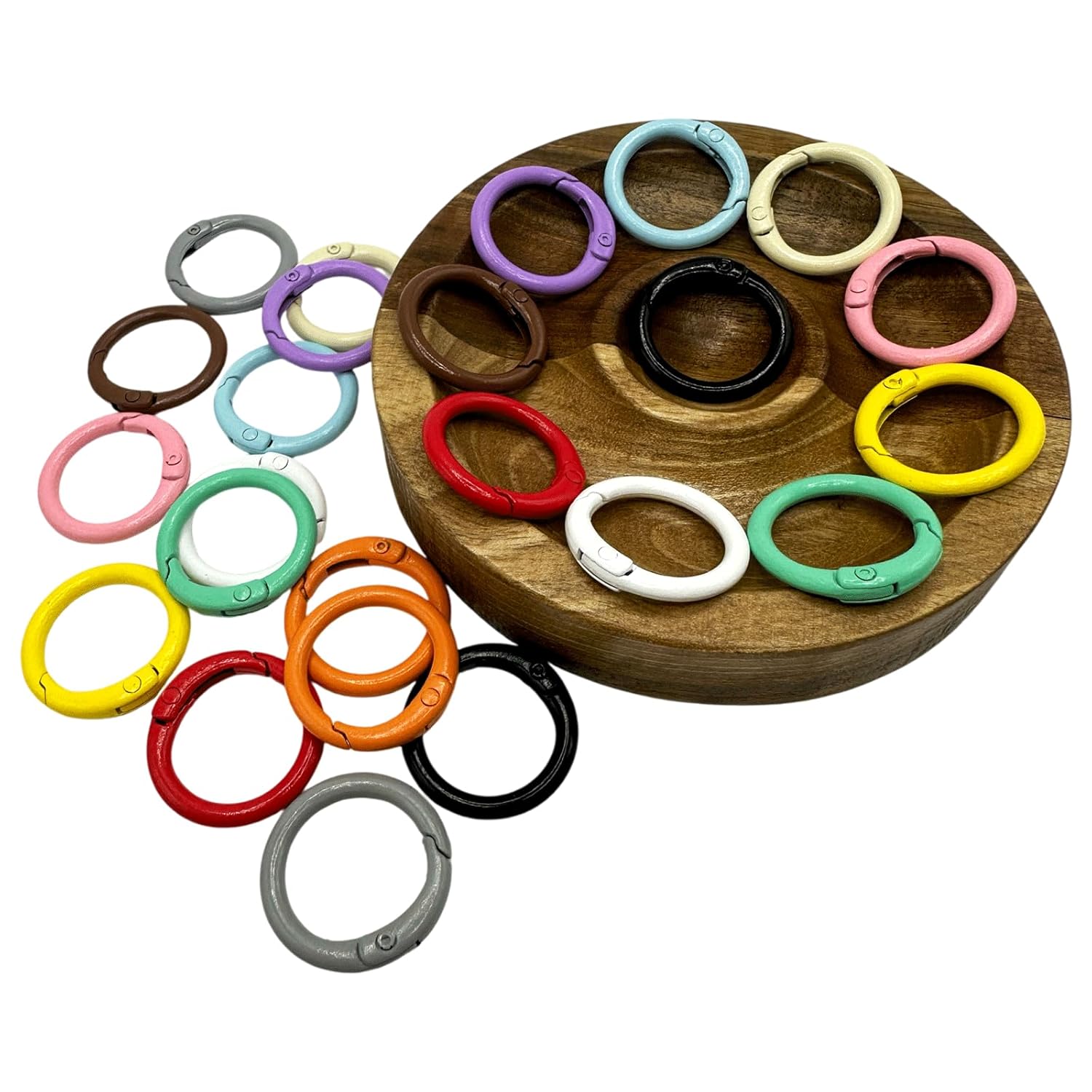 24PCS Alloy Spring O Ring Clips, Round Keychain Carabiner Clips, Colorful Carabiner with Snap Clip for DIY Accessories Keychains Bags Belts Lanyards - Image 5