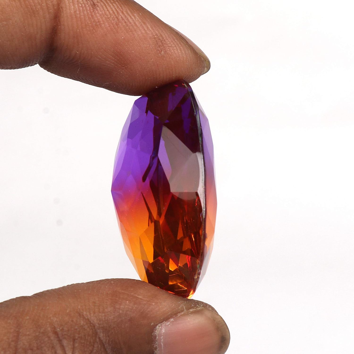 REAL-GEMS Loose Gemstone Bracelet Making Multi Color Ametrine 104.70 Carat Oval Shaped Stone For Jewelry Making