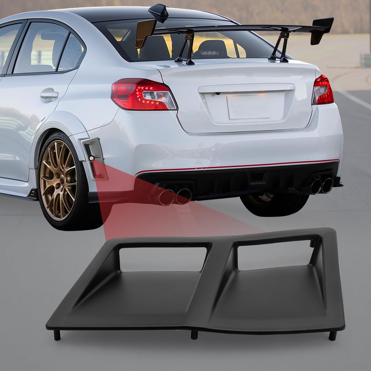 CZZCJGD Rear Bumper Side Fender Vent Compatible with 2015-2021 Subaru WRX & WRX STI, Rear Side Fender Vent Air Intake Cover, Matte Black