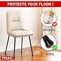Vista 2 de 24 Piezas Protectores de Piso para Patas de Silla, Protectores de Silicona Negra para Patas de Silla Tapas Cubiertas para Pisos de Madera Dura