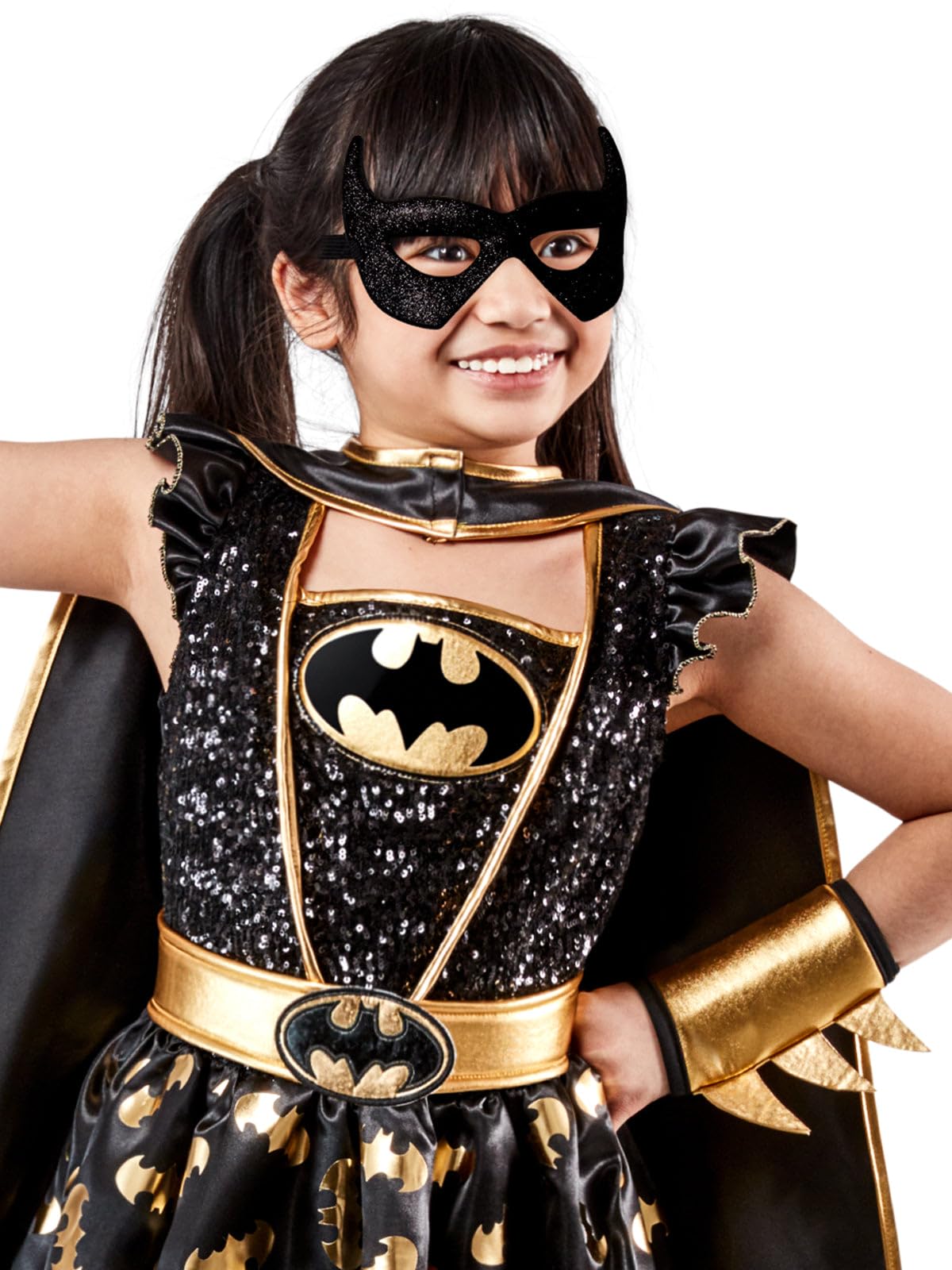 Rubie's - Costume da Batgirl DC Comics con mantello e maschera per gli occhi
