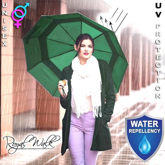 Royal Walk Large Umbrella + Vented Windproof Folding Umbrella