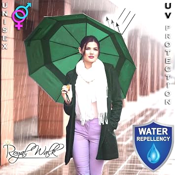 Royal Walk Large Umbrella + Vented Windproof Folding Umbrella