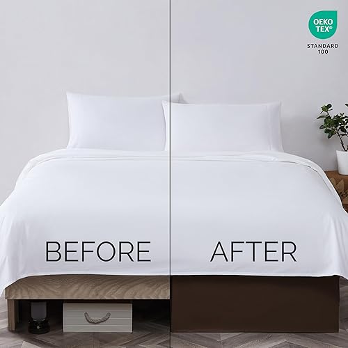 Miniatura 10 de Southshore Fine Linens VILANO Springs faldón para cama plisada, 15 pulgadas, Microfibra, Blancuzco, King