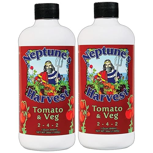 Neptune's Harvest Fertilizante de fórmula de tomate y verduras TV136, 36 oz (Тwo Рack)