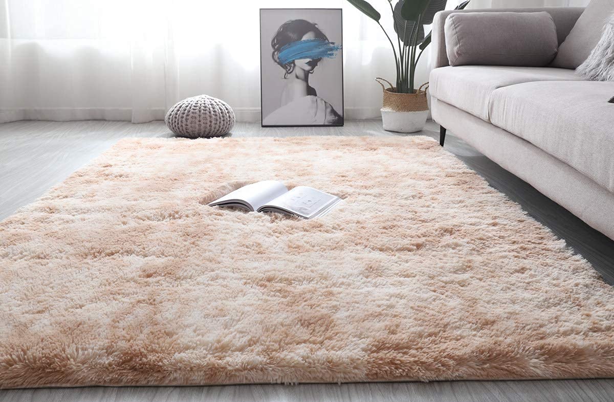 HARESLE Beige Teppiche Für Das Wohnzimmer,Flauschige Weiche