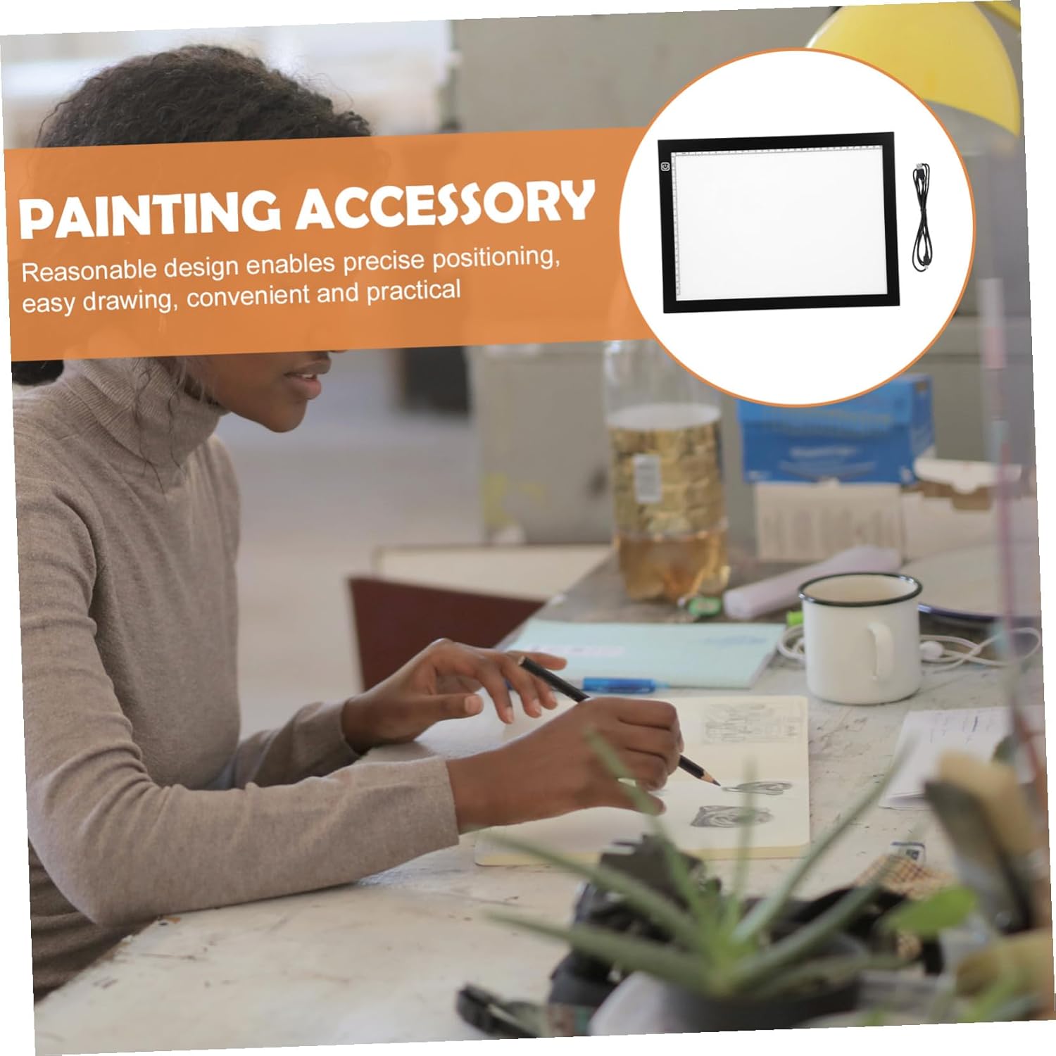 ETHZZLE Professional LED Light Pad Portable Tracing Board with USB Charging Brightness Drawing Tablet for Artists Calligraphy and Sketching Supplies