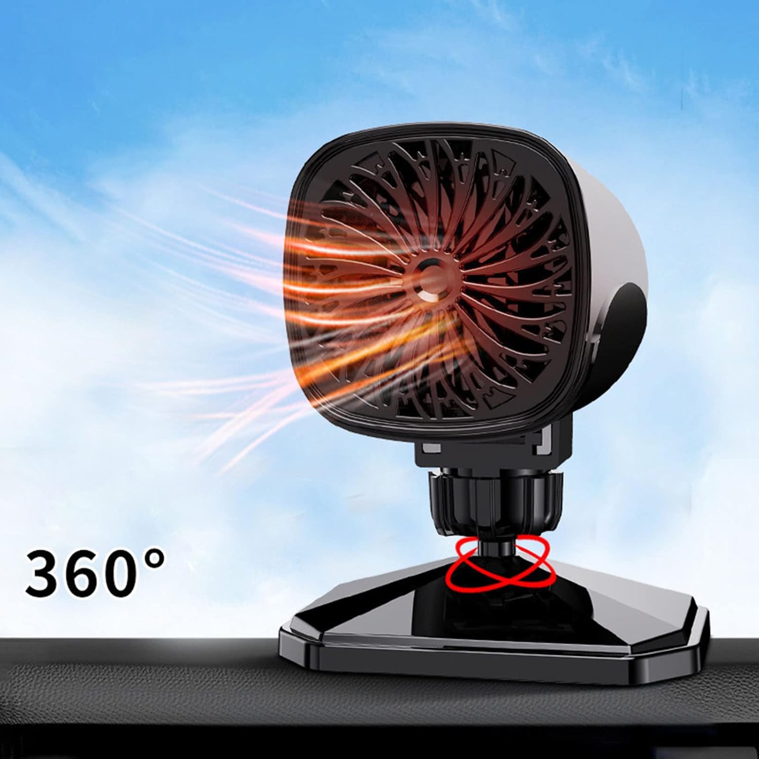 Demister Vehicle Heater Fan Rotatable Heating Fan Winter Windshield Defogger