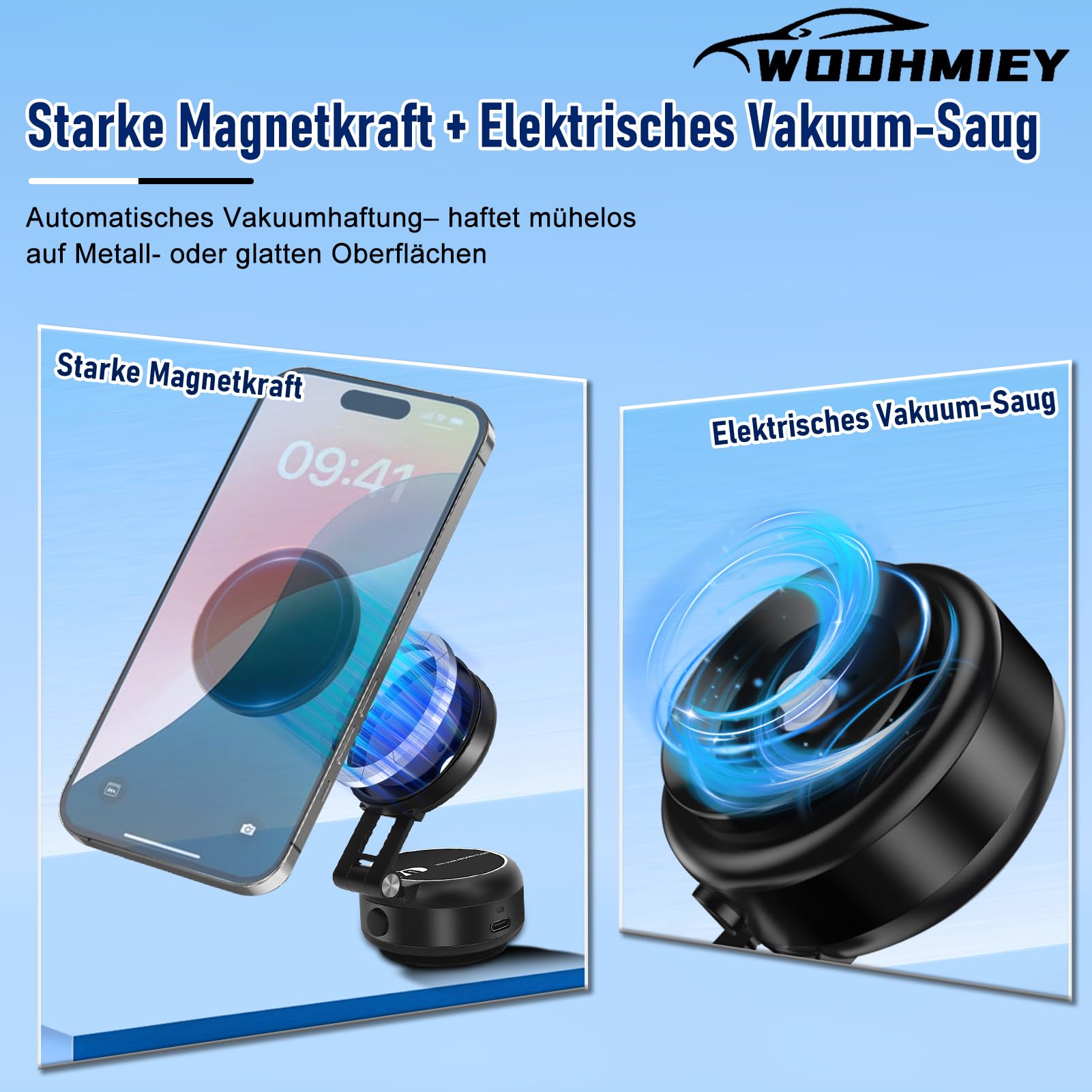 WODHMIEY Magnetische Telefoonhouder - Vacuüm Basis & Telescopische