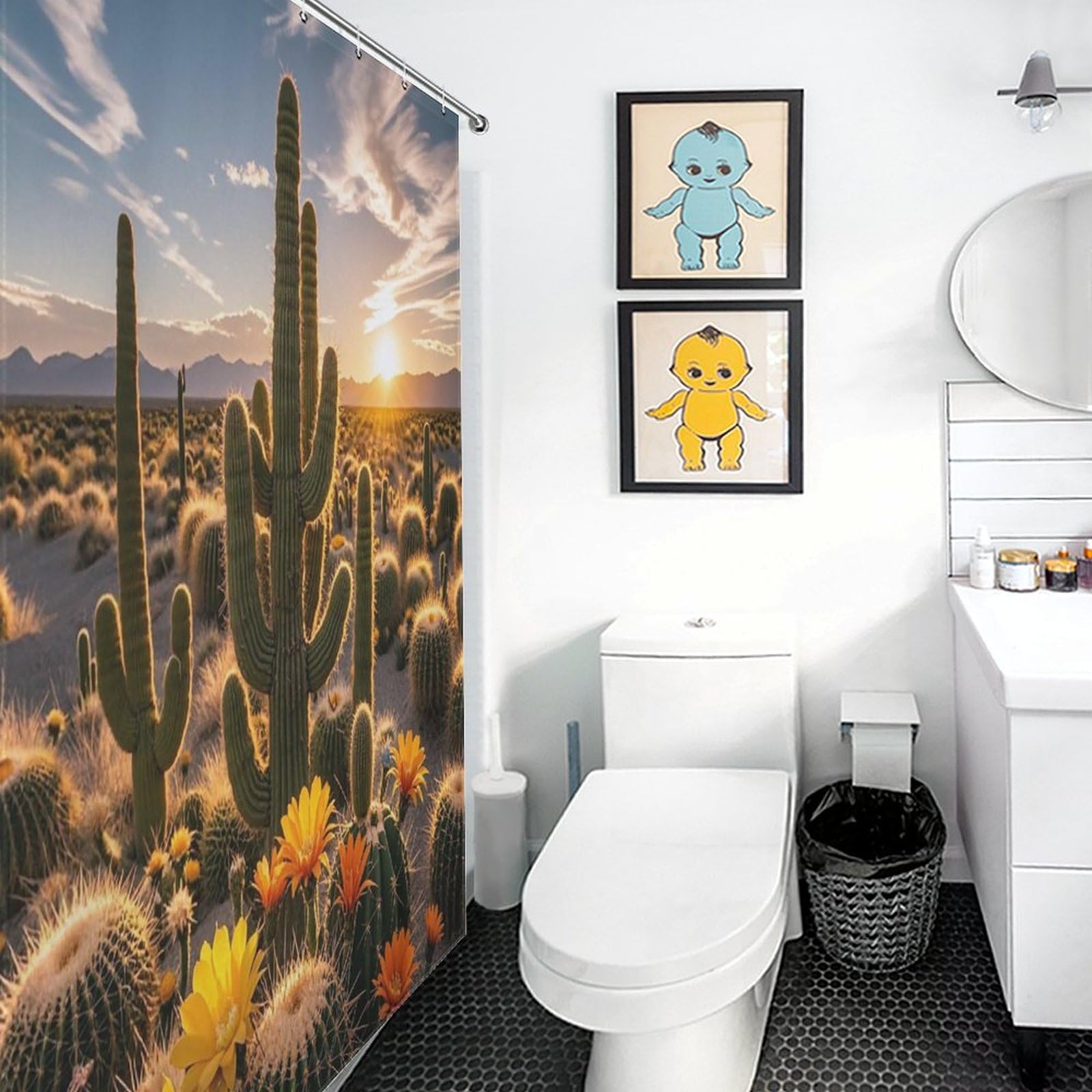 Rideau de salle de bain soleil pour une ambiance lumineuse et moderne