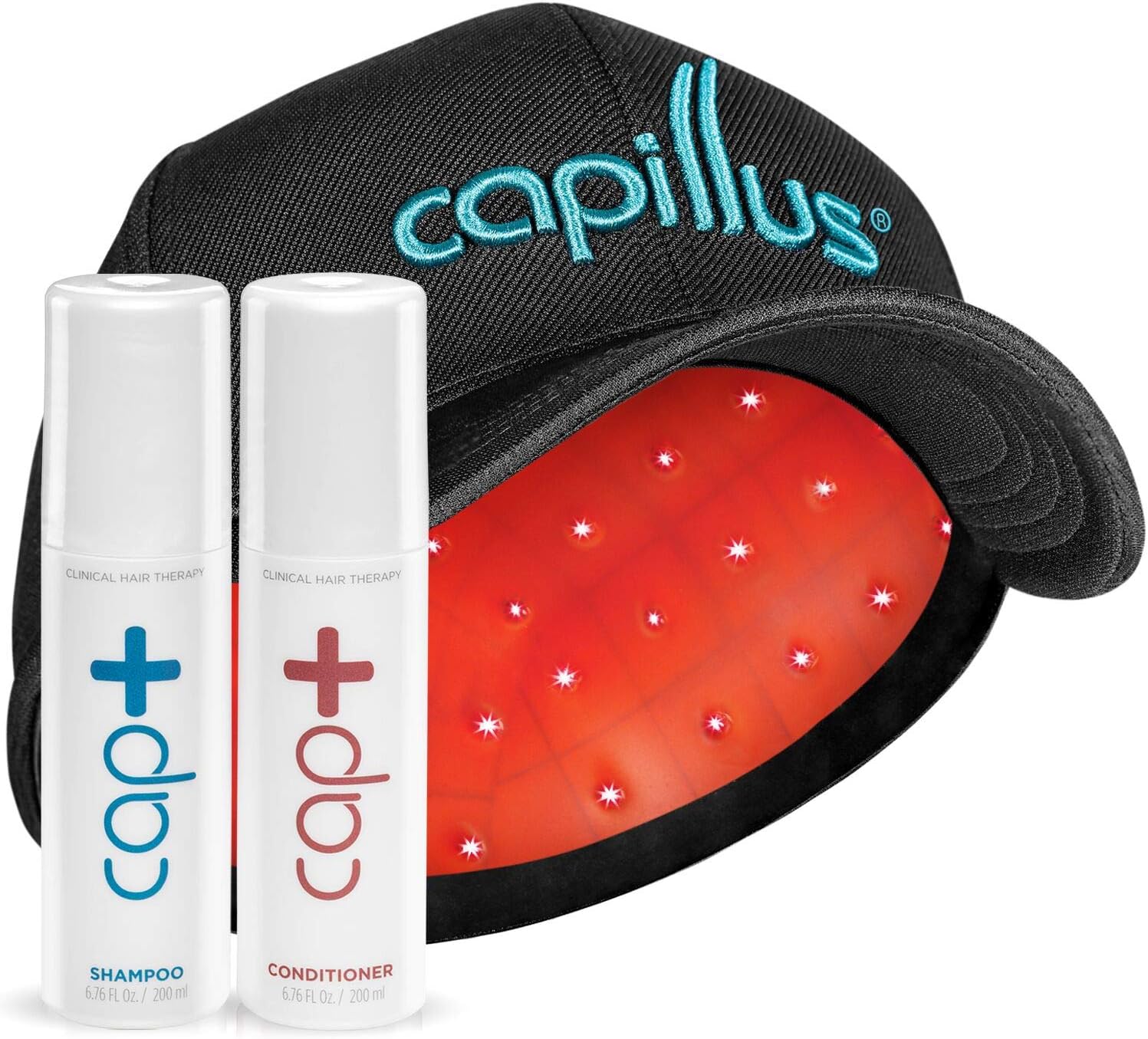Capillus82 Hair Growth Laser Treatment, Exfoliating Shampoo & Hydrating Conditioner - New Full-Coverage, Flexible Hair Growth Cap Used by Hair Loss Doctors for Treating Androgenetic Alopecia