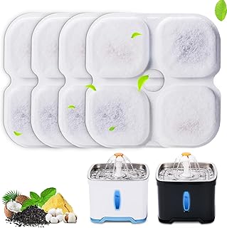 GISOFIK 4 Pcs Cat Water Fountain Filters, Pet Fountain Replacement Filters, Triple Filtration Active Carbon Filter for Flower Pet Drinking Water Dispenser