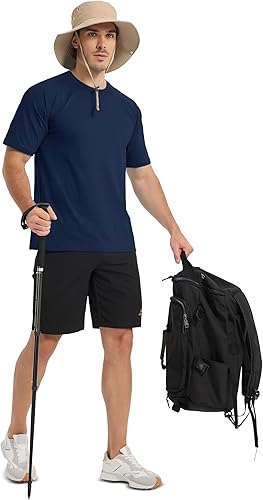 Miniatura 6 de MAGCOMSEN Camiseta deportiva de manga corta para hombre, con protección solar UPF 50+, de secado rápido, para senderismo, correr, natación