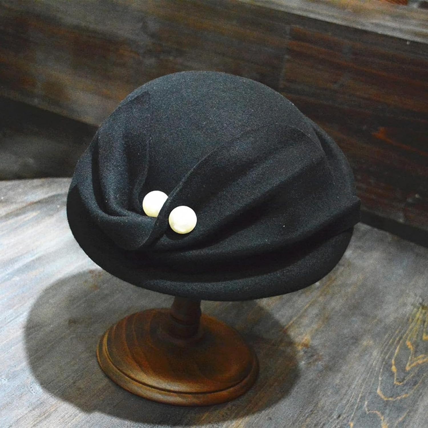 French Pleated Pearl Hat Women's Dress Beret