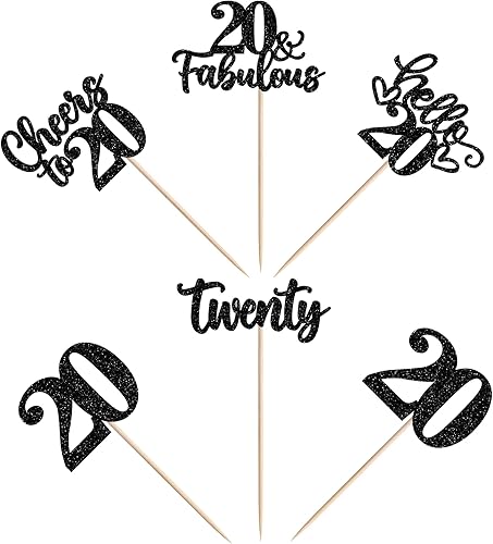 Miniatura 10 de 30 piezas de adornos para cupcakes con purpurina de 21 años con purpurina de 21 "Hello 21 Cheers to 21 Years Cupcake Picks 21 & Fabulous Cake Decor