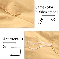 Vista 6 de NEXHOME PRO - Juego de funda de edredón, California king, 104"x98", apariencia de lino, algodón lavado 100 % orgánico, con cremallera, transpirable