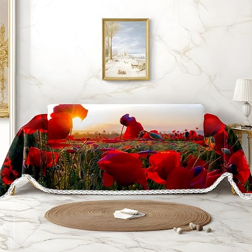 Vista 56 de Funda de sofá de acuarela de flores silvestres rosa y morada, fundas de sofá estampadas, fundas de sofá, fundas resistentes a las manchas, protector