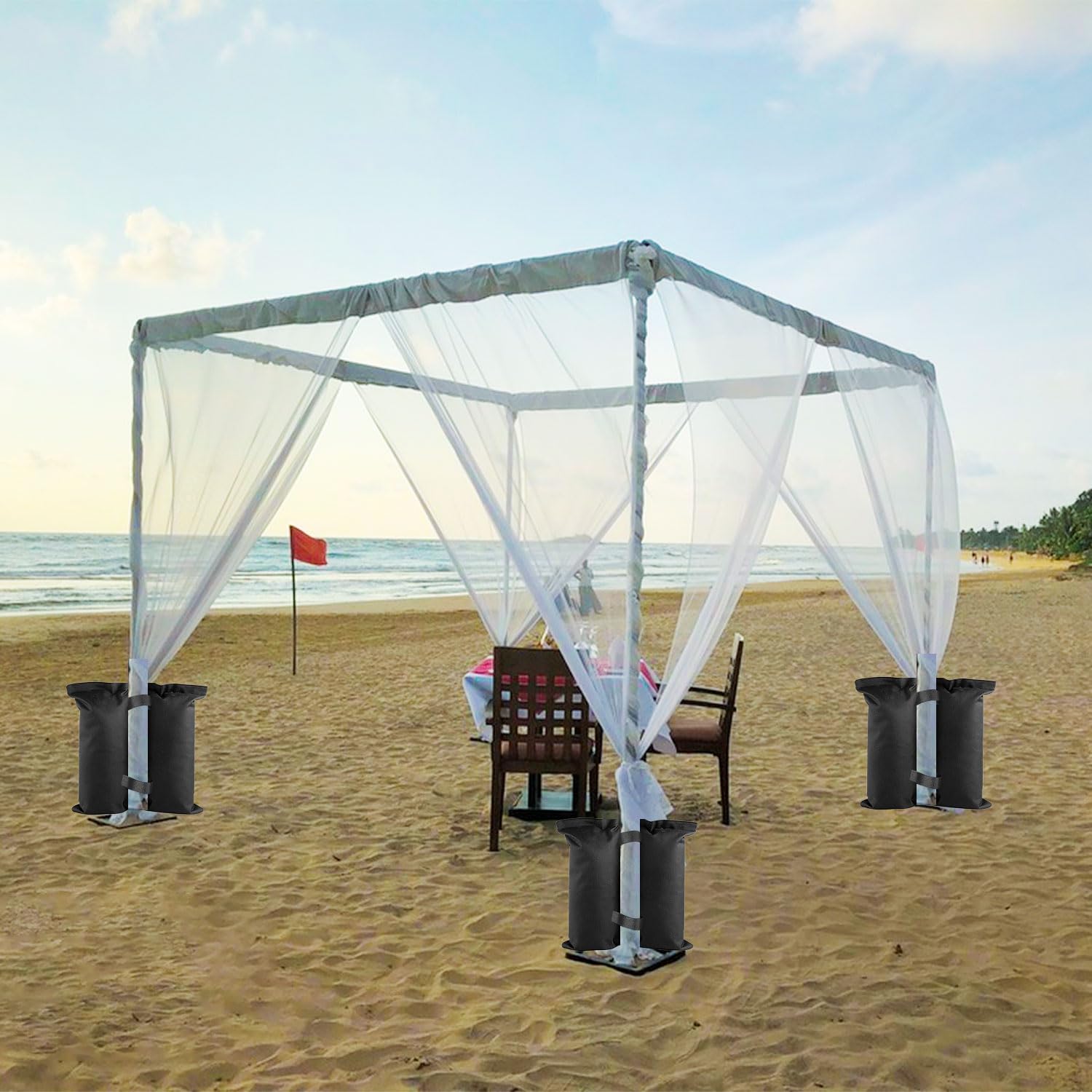 4 Zavorre Per Gazebo - Base Pesi Per Tende Da Sole, Tessuto Oxford Impermeabile - Foto 12