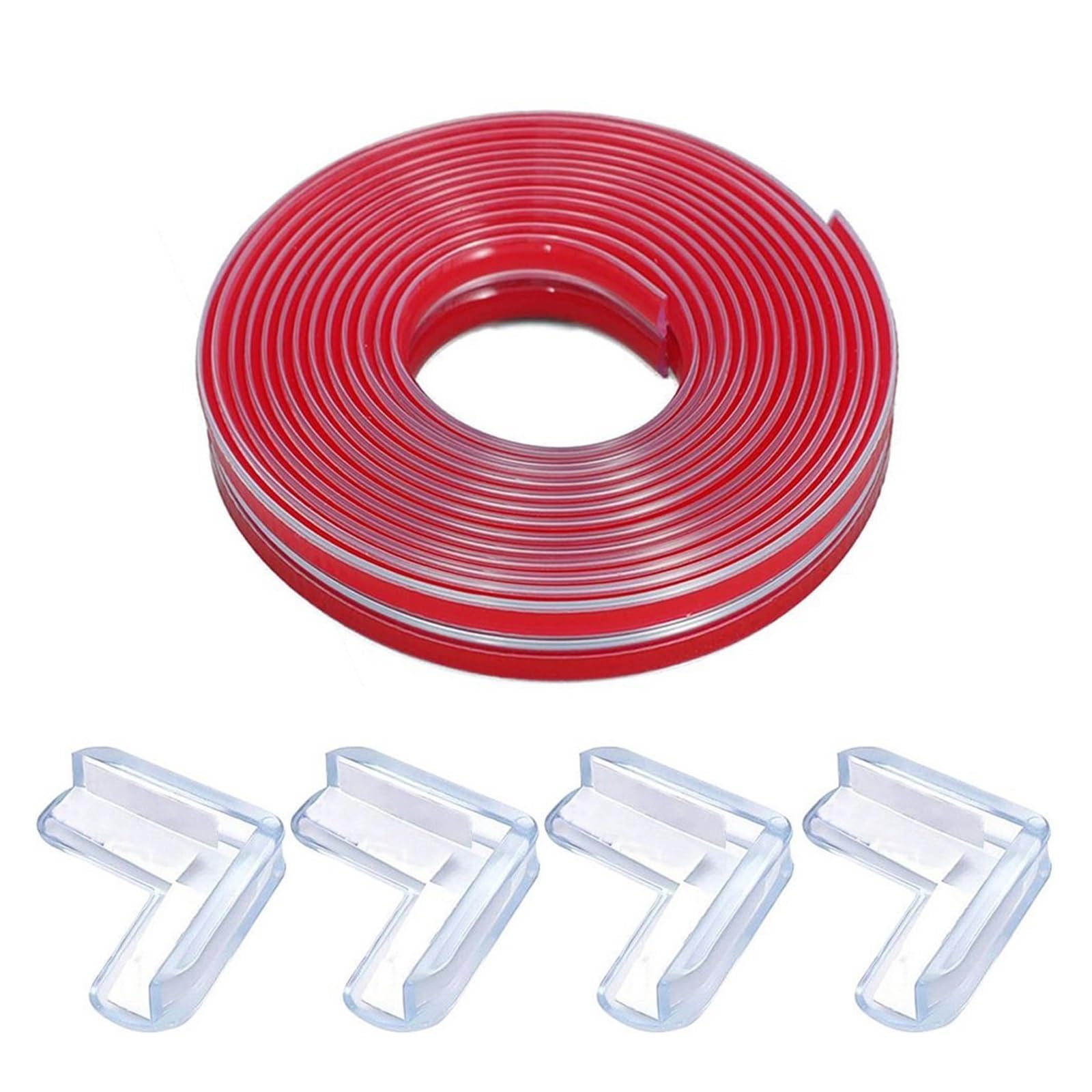 VERIDIANFLOW Edge Corner Guards Protector Set, Edge Protector Strip Transparent Self Adhesive Multiple Lengths(3meter - 4pcs Corner Pad)