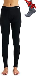 Merino Wool Base Layer Women Pants 100% Merino Wool Leggings Heavyweight...