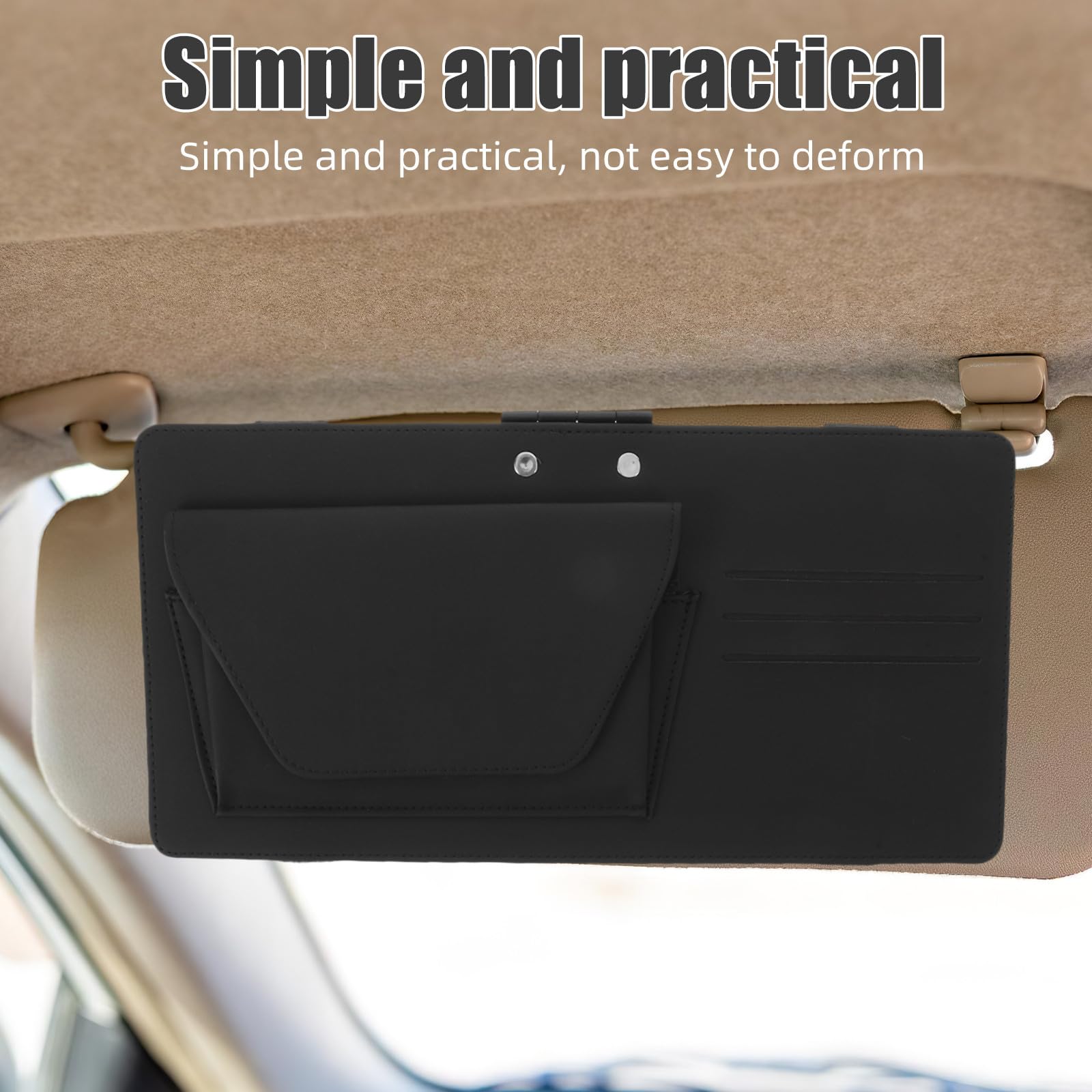 UPKOCH Clip per occhiali da sole per auto, clip porta occhiali per auto, organizer per visiera, accessori per interni, visiera antiriflesso per parabrezza, nero