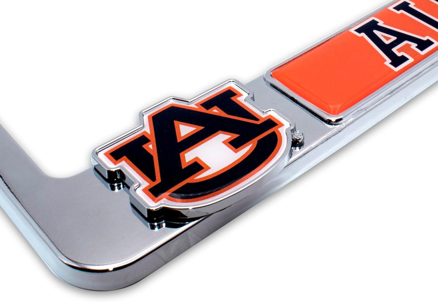 Elektroplate Officially Licensed – Auburn University Tigers Chrome Metal License Plate Frame with 3D Logos affixed | Premium Metal Car Tag Holder | Weather-Proof Automotive Accessory