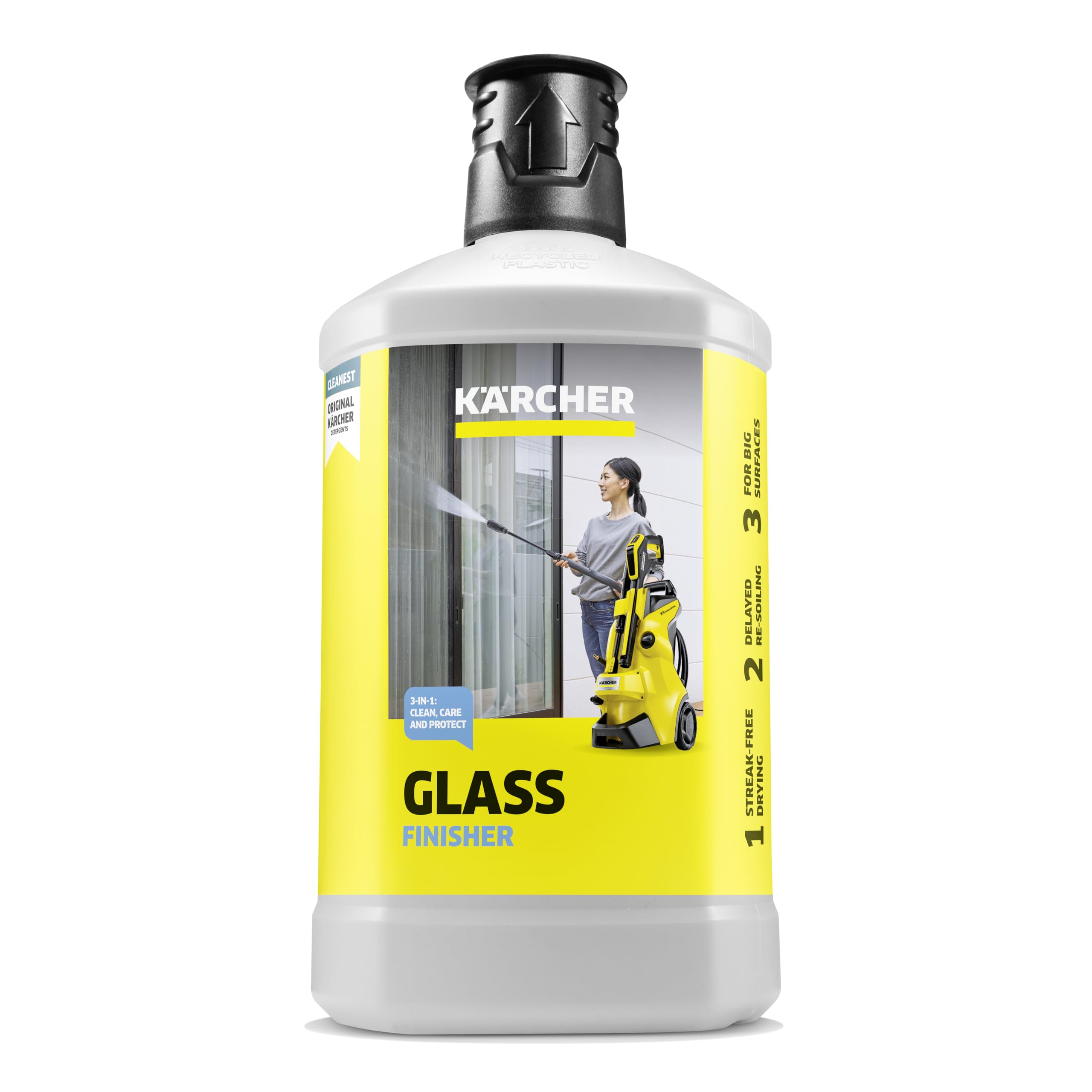 Kärcher Glass Finisher 3-in-1 RM 627, 1 l, Schutz vor Wiederverschmutzung, für Hochdruckreiniger, zur Reinigung großer Glasflächen, bis zu 30 % Zeitersparnis