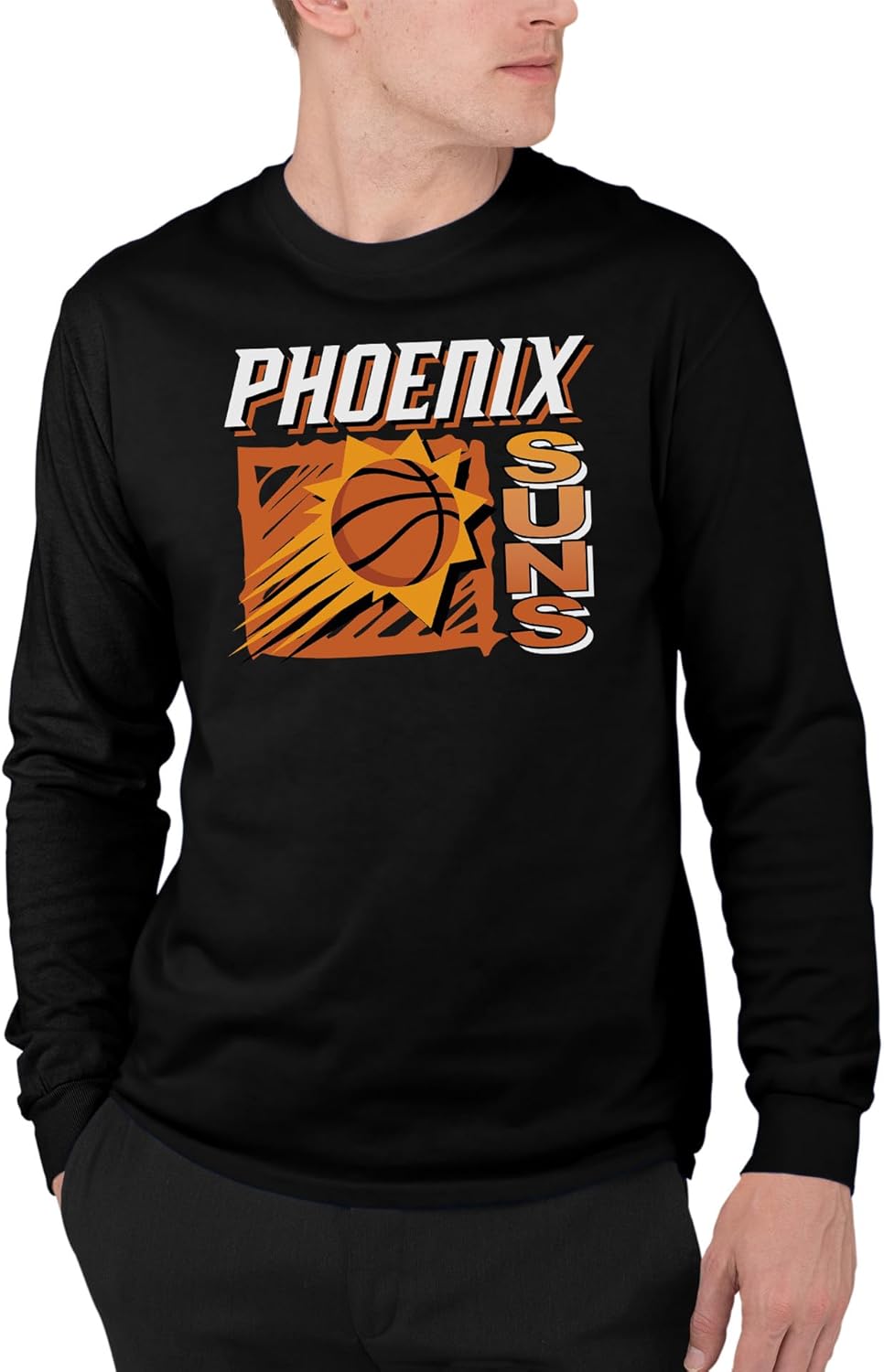 Junk Food NBA - Scribble Square - Officially Licensed Adult Long Sleeve Fan Tee for Men and Women