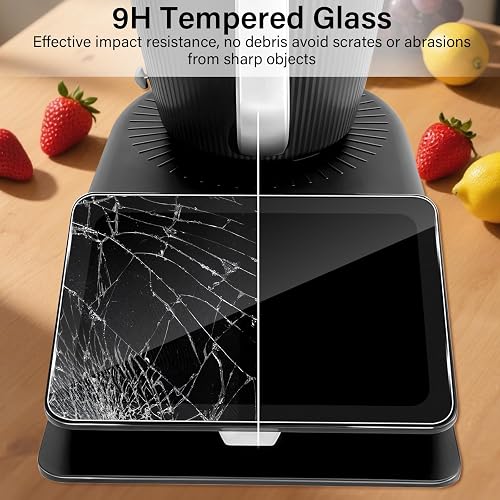 HidWee Compatible with Vorwerk Thermomix TM7 for Tempered Glass Screen Protector, 1 Piece 9H Hardness Protective Glass, Anti-Bubble Screen Protector, Anti-Scratch Tempered Glass Protection, HD Clear - 2