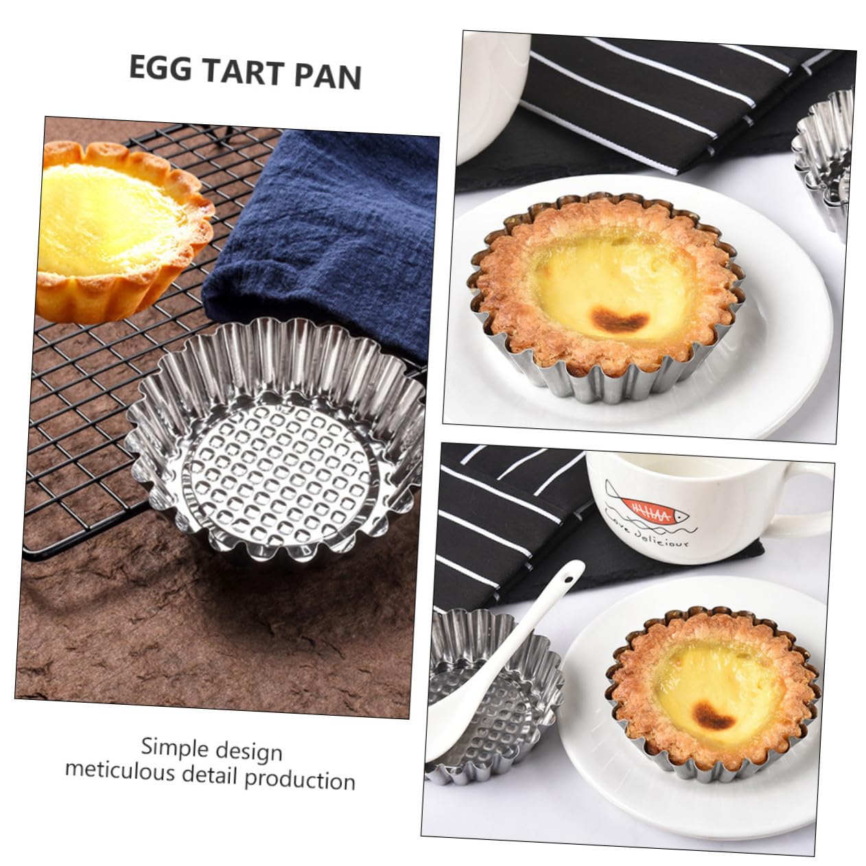 15 Piezas Molde Para Tarta De Huevo De Panadería Molde De Acero Inoxidable Para Tartas Horneadas Para Repostería Huevo Para y Muffins