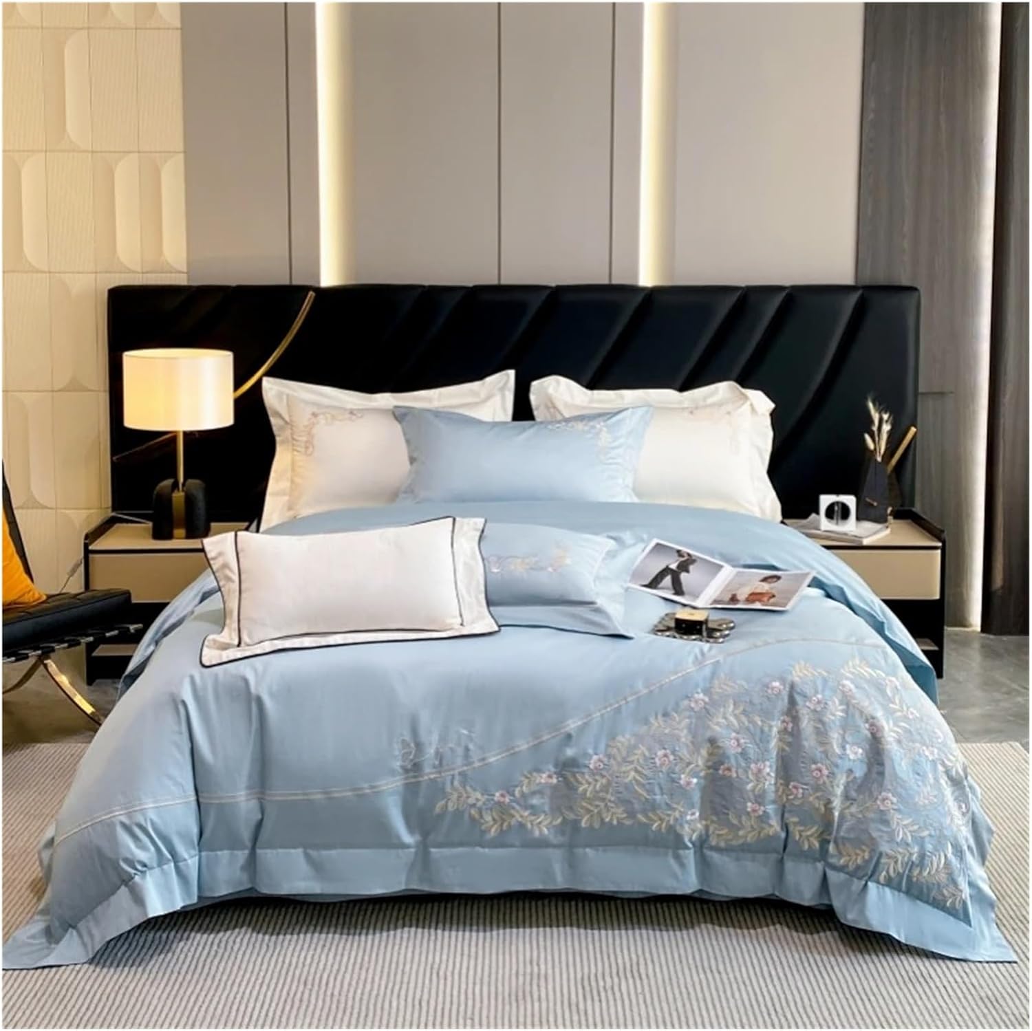 High-end Embroidered Comforter Bedding Set Long Staple Cotton Bed Linen Bed Cover Full Set Duvet Cover Bed Sheets Pillow Cover,Bed