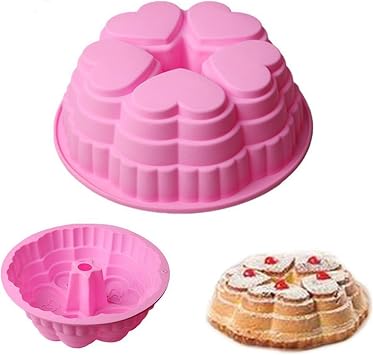 FantasyDay 9.5 Love Heart Cake Mold Silicone Baking Molds Party Cake Bakeware for Your Birthday Dessert, Cake, Bread, Tart, Pie, Flan and More #5