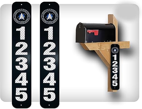 Curb-N-Sign Placas verticales militares con números de dirección para buzón, pantalla de seda, 3 x 18 pulgadas, personalizadas, preperforadas,