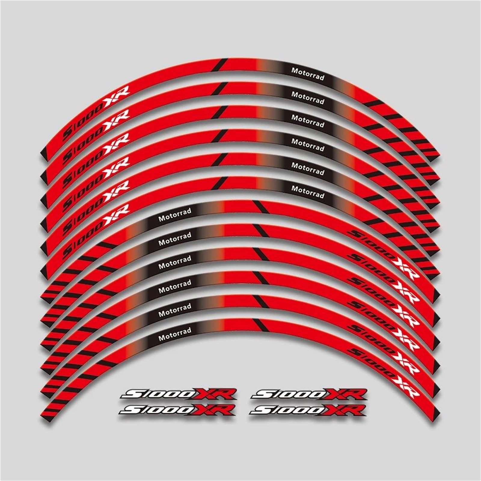 Motorcycle Wheels Sticker Rim Tire Reflective Stripe Decals Set for BMW S1000XR S1000 XR S 1000XR S1000xr(Color1)