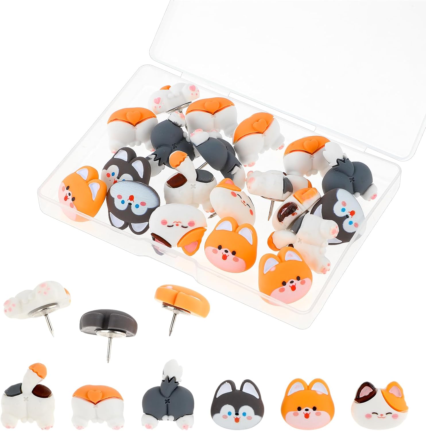 20 Pcs Cute Push Pins Animal Cat Push Pins Decorative Thumb Tacks