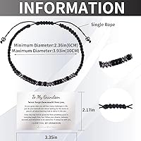 Vista 2 de Pulsera de código morse "Te quiero" con tarjeta de billetera grabada, regalos para hijo/nieto, pulsera de cuentas hecha a mano, regalos de Navidad