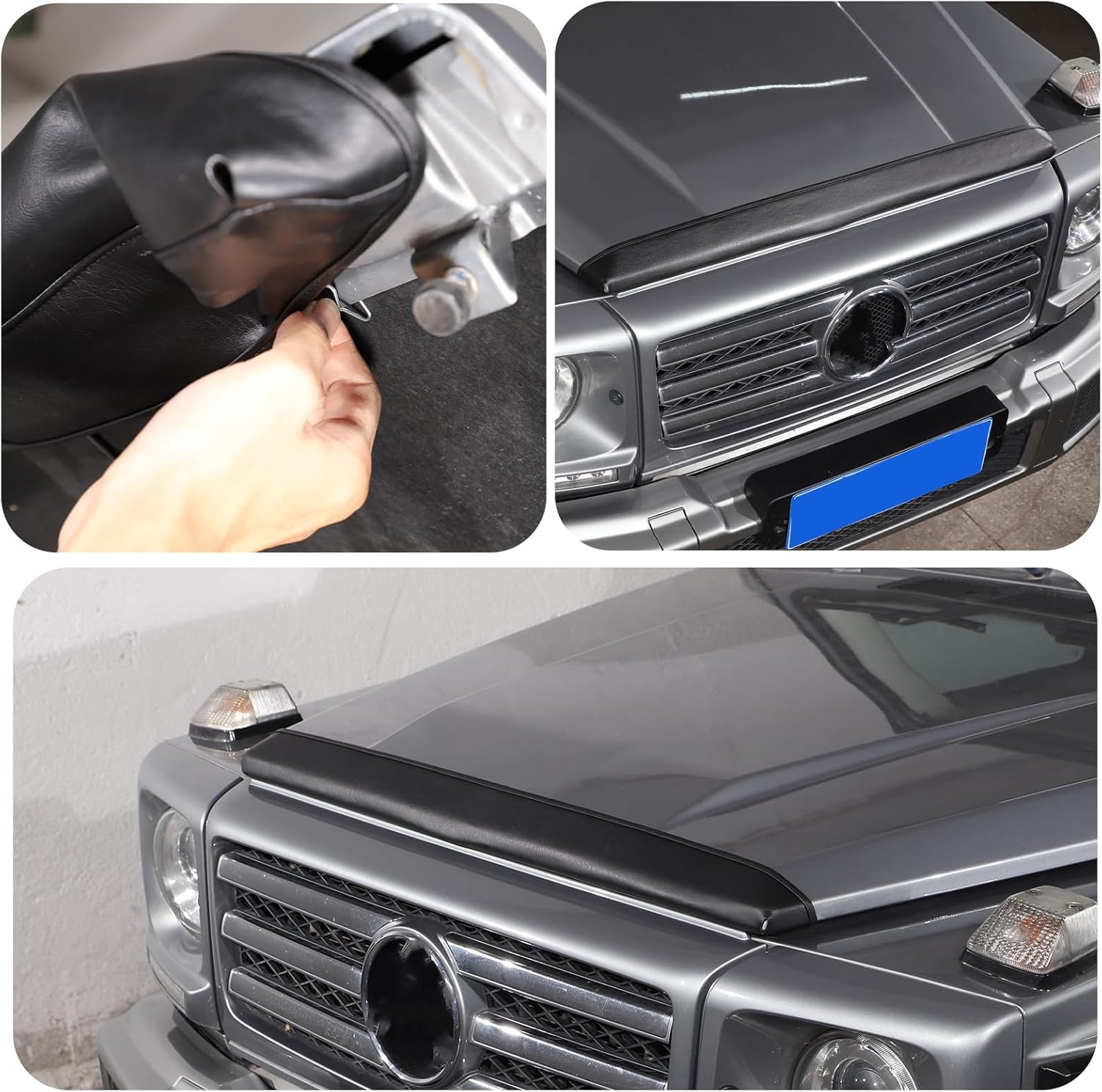 HAPPYHORSE for Mercedes-Benz G-Class W463 G63 G65 G55 G500 G550 G350d 2004-2018 Compatible Hood Trim, Front Hood Fender Trim moldings, Front Hood air Intake Grille Cover Parts