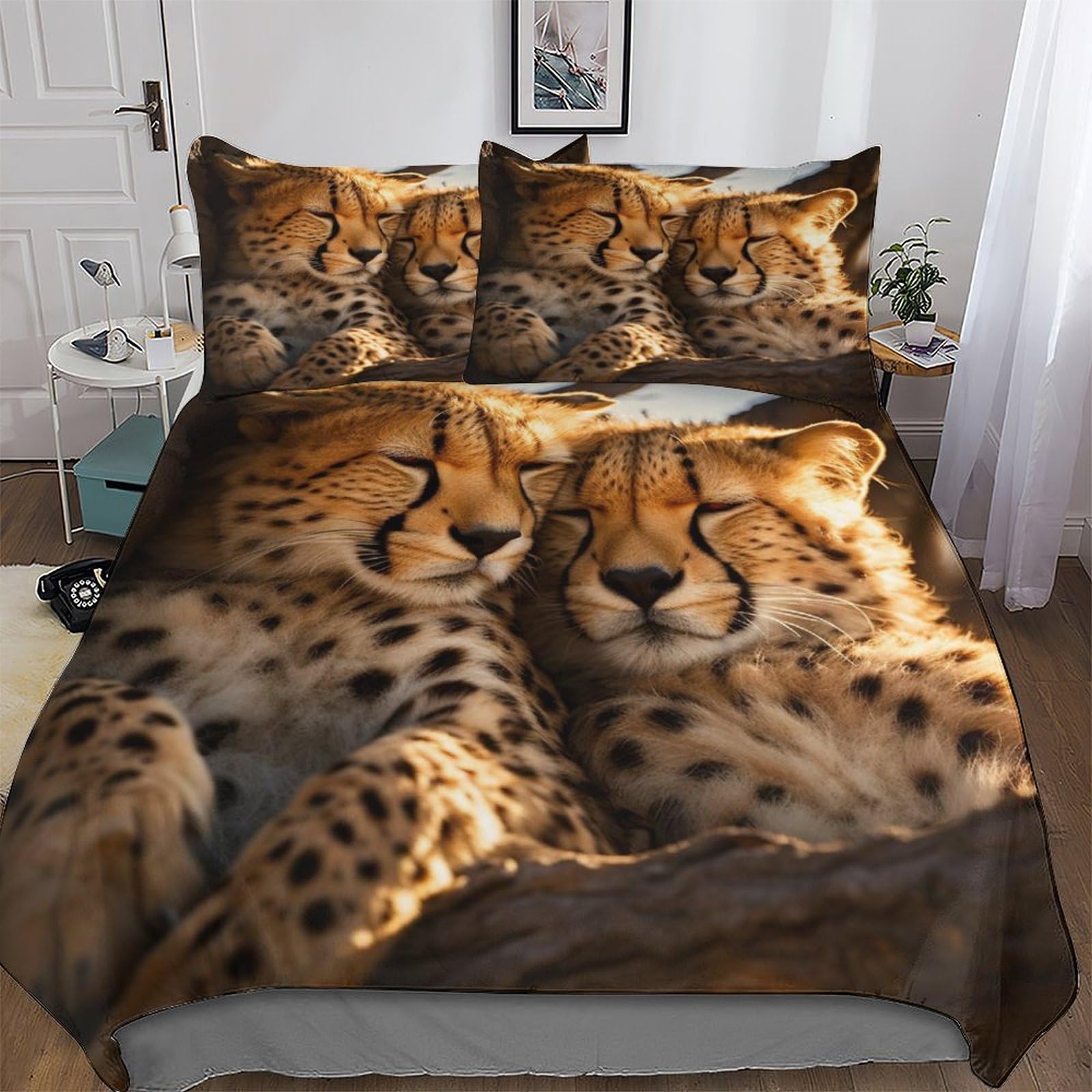 Housse de couette léopard 220x240 pour lit King ultra douce