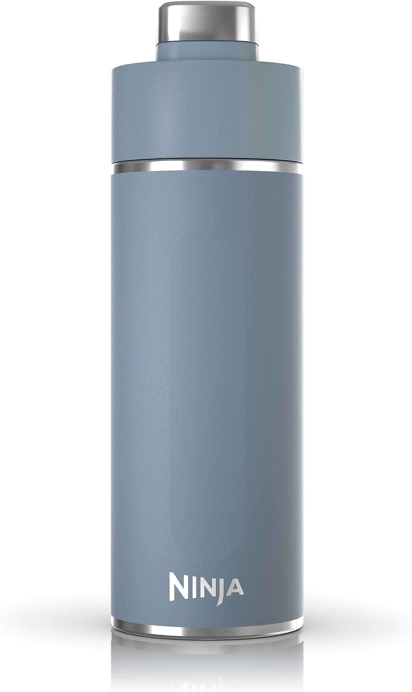 Ninja DW2401BL Thirsti 24oz Travel Water Bottle, For Carbonated Sparkling Drinks, Colder and Fizzier Longer, Leak Proof, 24 Hrs Cold, Dishwasher Safe, Stainless Steel Insulated Tumbler, Storm Blue
