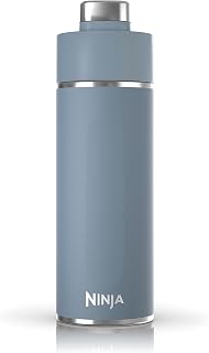 Ninja DW2401BL Thirsti 24oz Travel Water Bottle, For Carbonated Sparkling Drinks, Colder and Fizzier Longer, Leak Proof, 24 Hrs Cold, Dishwasher Safe, Stainless Steel Insulated Tumbler, Storm Blue