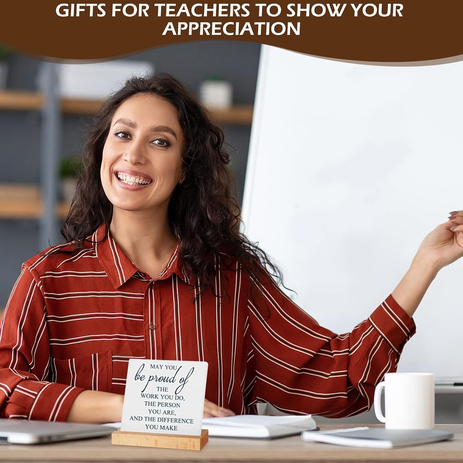 Sieral 12 Pcs Employee Appreciation Gifts Inspirational Desk Decor Motivational Sign Graduation Thank You Gift for Teacher Nurse Week Team Staff Coworkers Employee Volunteer Encouragement Support