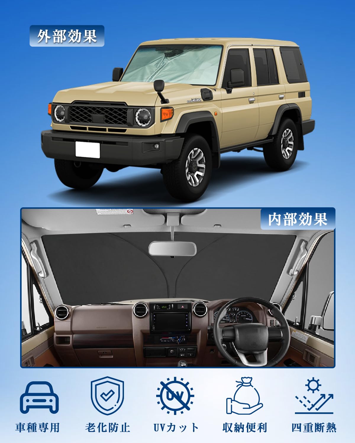 【Reey】トヨタ　ランドクルーザー 70系 サンシェード 楽天市場】【9/12限定！最大全額2,800円引】 ランドクルーザー