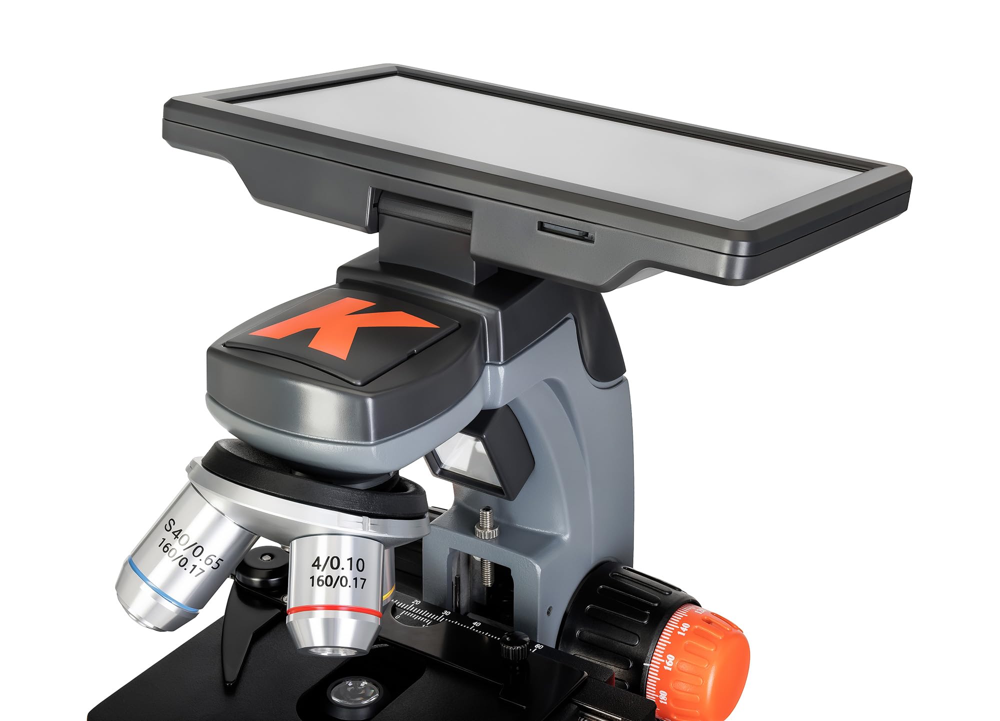 Levenhuk Kelvin Touch KM5 Fotomicroscopio, Microscopio Digital 50x-1900x Aumento Pantalla Táctil LCD 7", para Adultos y Estudiantes, Luces LED Platina Mecánica, Foto 2K Vídeo Full HD, Tarjeta 16GB | Aumento Pantalla Táctil LCD 7", para Adultos y Estudiant