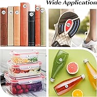 Vista 4 de 50 hojas de pegatinas de números del 1 al 200 de 0.4 pulgadas, pegatinas pequeñas de números, 25 juegos de pegatinas consecutivas autoadhesivas