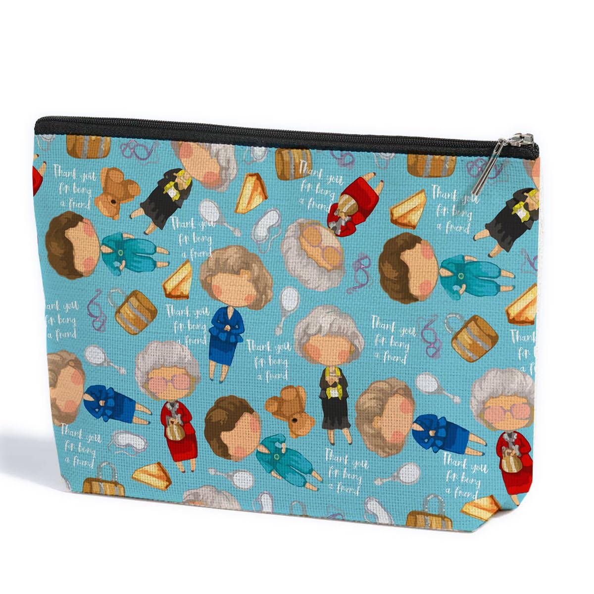 Schminktasche Aus Baumwoll-Leinen – 9,6x7,1 Zoll, Multifunktional, Mit Reißverschluss, Mehrfarbig