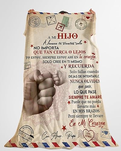 Miniatura 4 de Manta personalizada con texto en inglés To My Daughter  Manta POR AVION CARTA A MI HIJO CON AMOR PAPA  Regalos para hija de papá  Navidad,