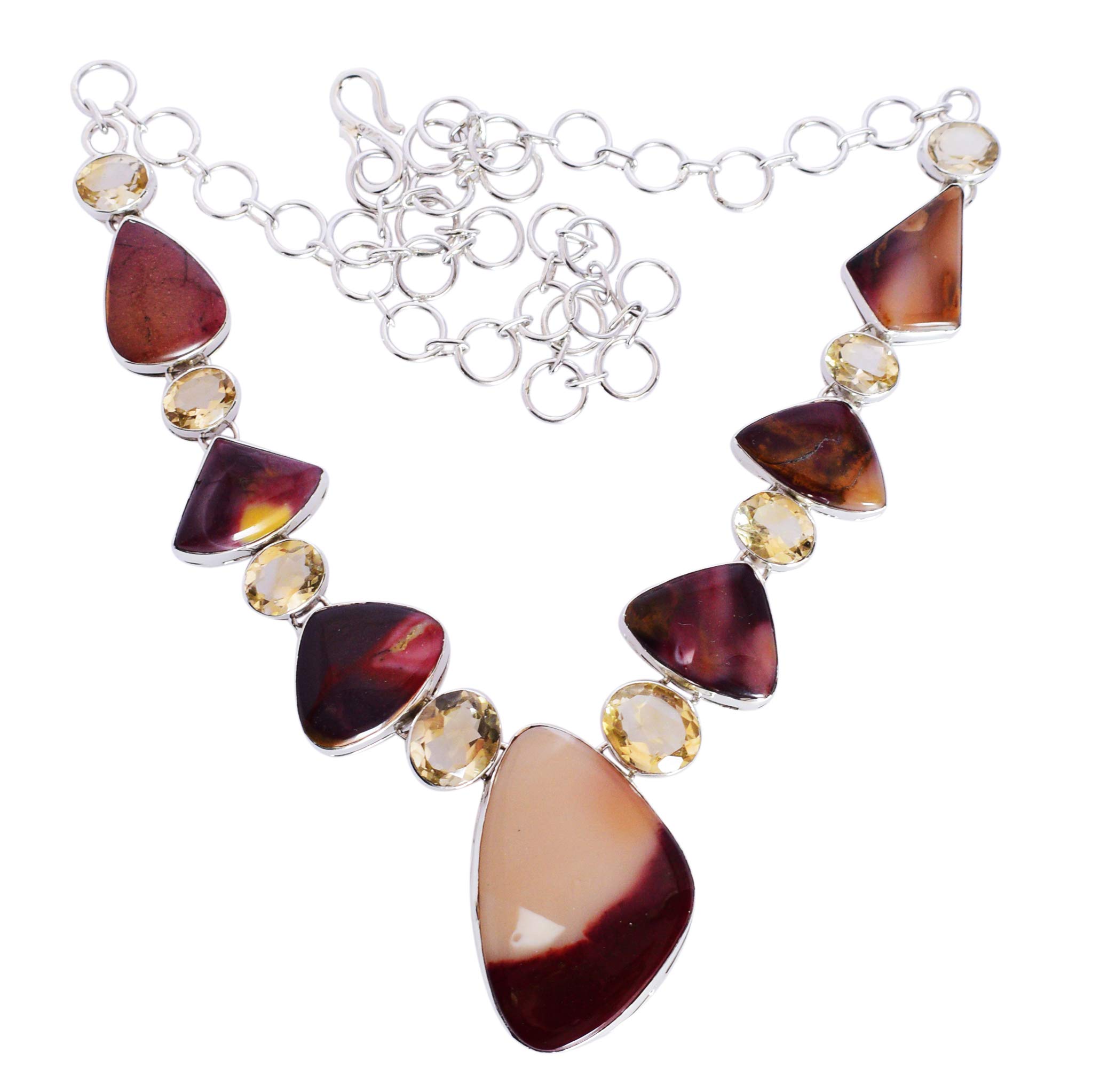 Collar de citrino y plata ley 925 Jewellery Mookaite FSJ-5504 5