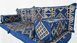 Royal Blue Arabic Majlis Jalsa,Moroccan Sofa Sets,Floor Pillows, Bench Cushions,Oriental Couches, Floor Cushions, Traditional Arabic Sofas