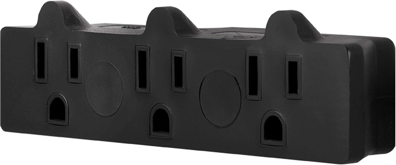 GE 3-Outlet Extender, Heavy Duty Power Splitter, Grounded, Wall Tap Adapter, 3-Prong, 1875 Watts, UL Listed, Orange, 54541 - Electrical Multi Outlets - 