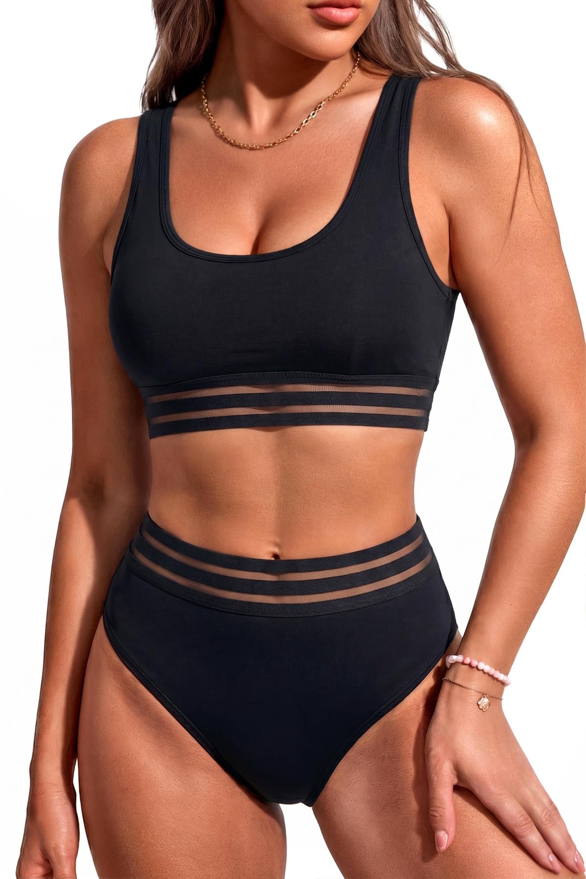 Photo 1 of Tempt Me Women's Black High Waisted Bikini Set - M